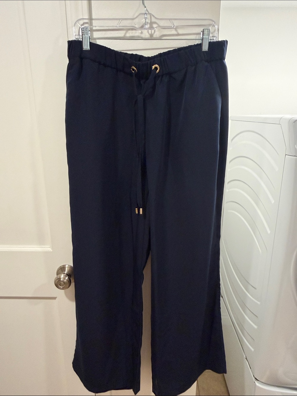 Michael Kors women’s  Dark Navy lightweight Pants with Gold Eyelets